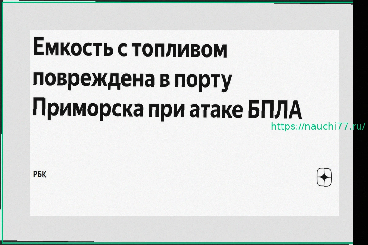 Preview Порт Приморска: Поврежден Топливный Резервуар При Атаке БПЛА