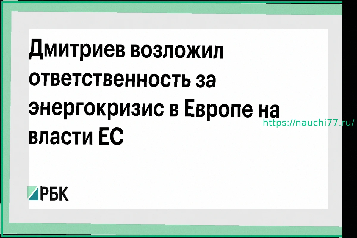 Preview Дмитриев: Власти ЕС виновны в энергетическом кризисе в Европе