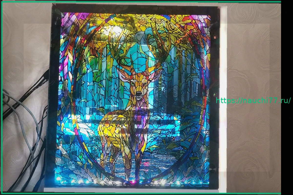 Preview Изысканный Витраж для Игрового ПК: Великолепное Животное от Пользователя Reddit