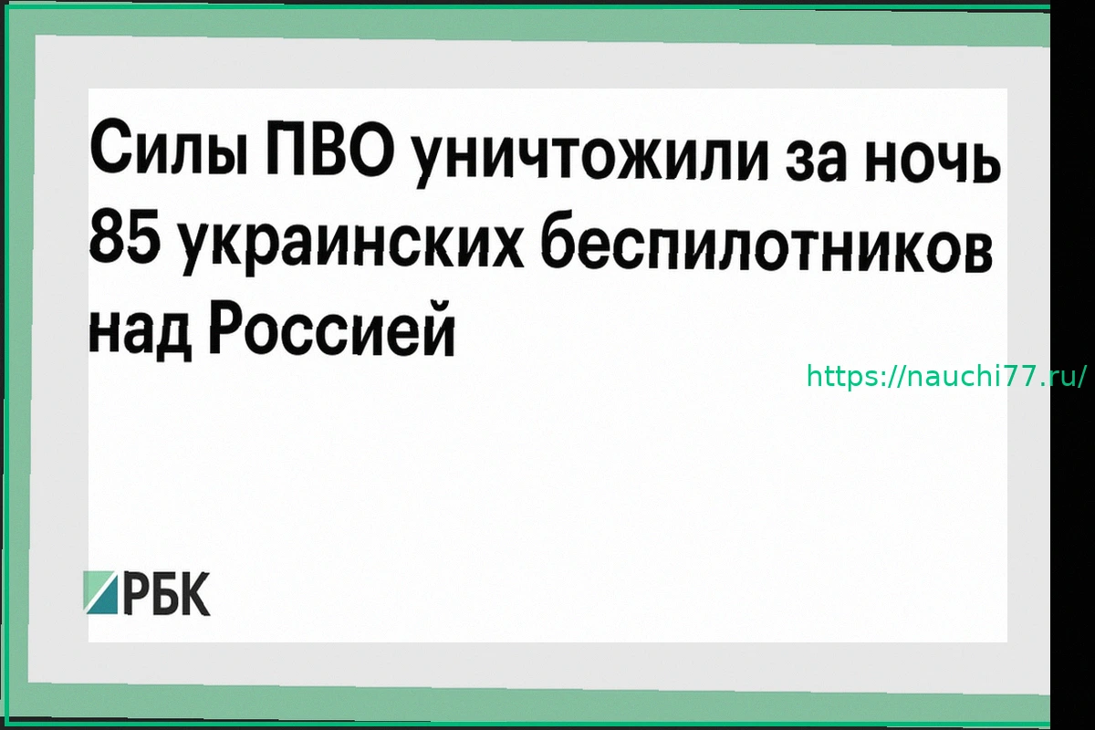 Preview Силы ПВО уничтожили за ночь 85 украинских беспилотников над Россией