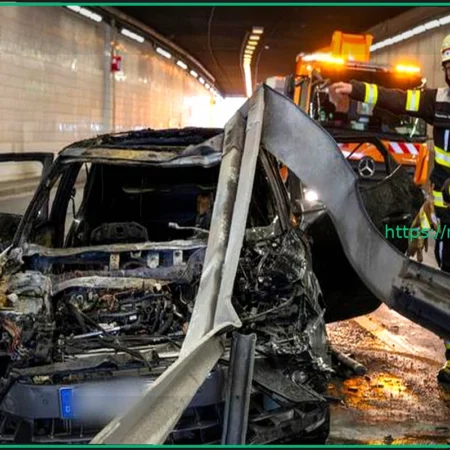 Авария в час пик: Автомобиль загорелся в туннеле в Мюнхене