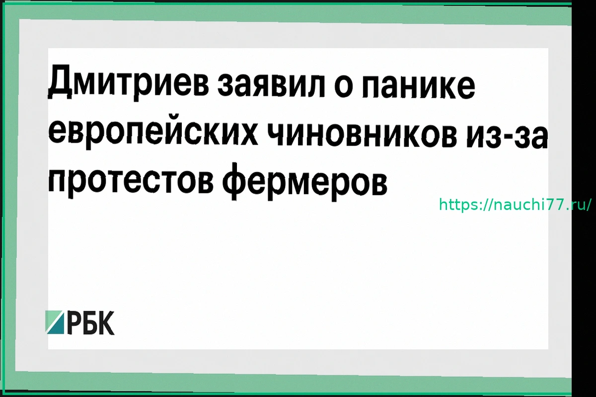 Preview Дмитриев: Паника европейских чиновников из-за фермерских протестов