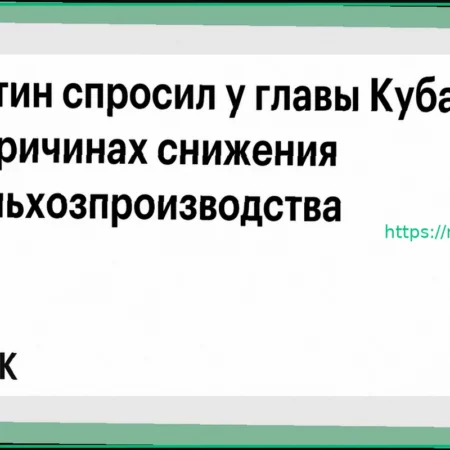 Владимир Путин обеспокоен спадом в сельском хозяйстве Кубани